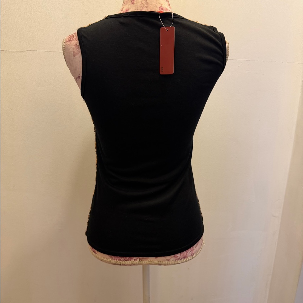 Red Leopard Sequin Camisole - Gold and Black - Picture 6 of 6